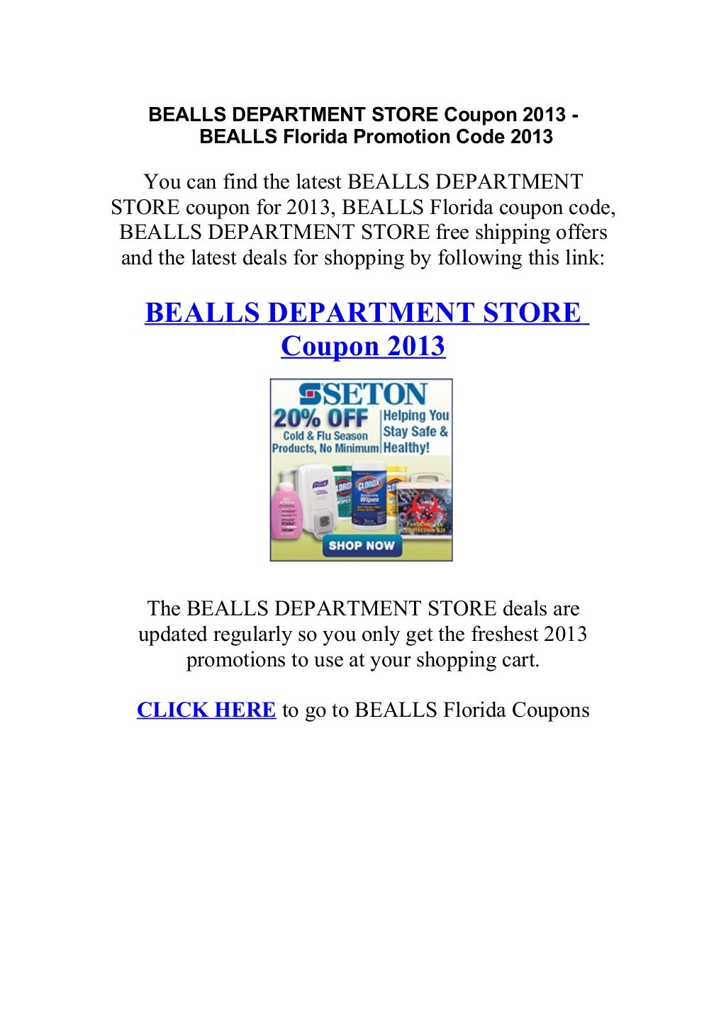 Bealls Department Store Coupon Bealls Florida Coupon Code 2013