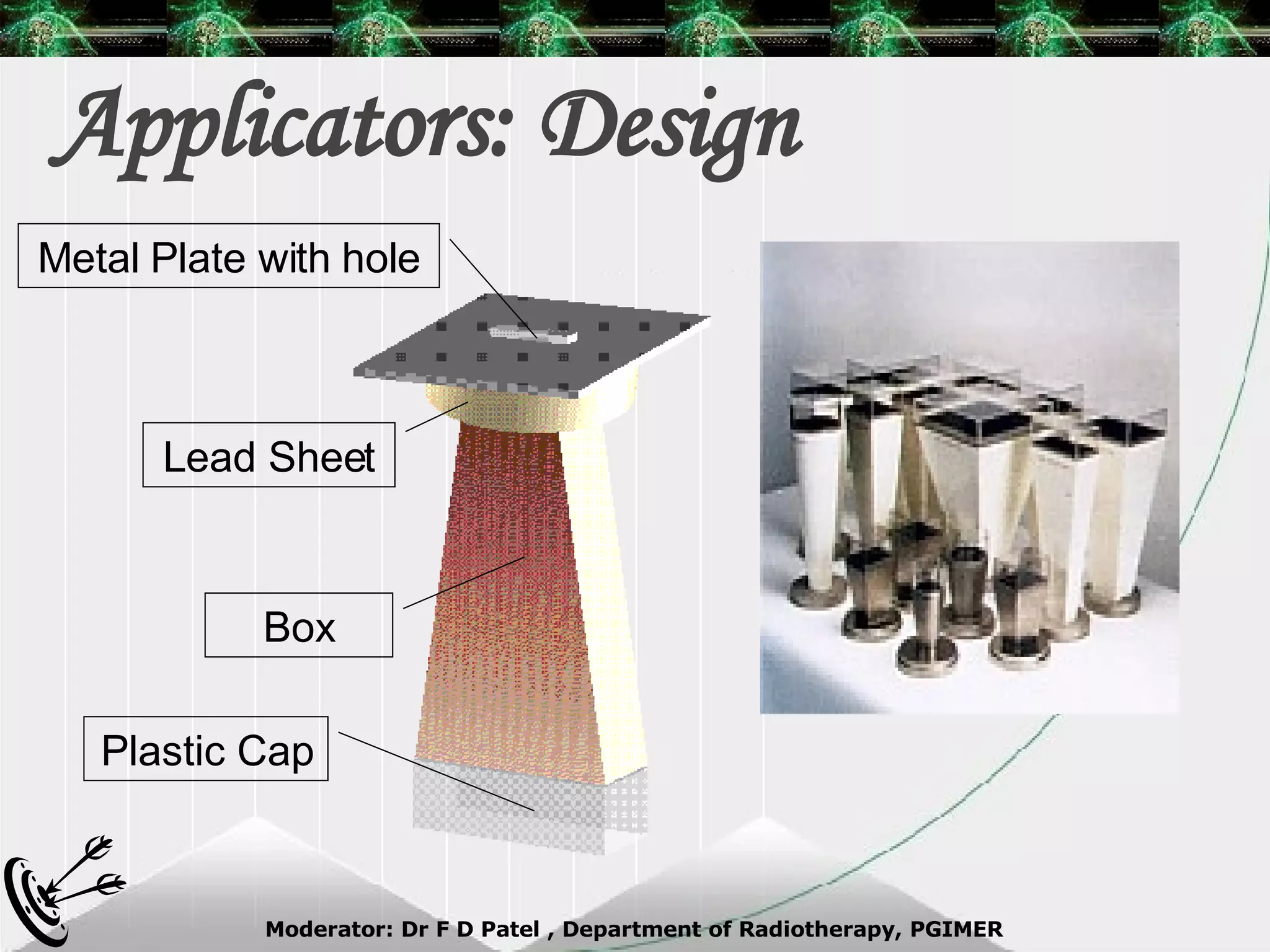 Applicators: Design Lead Sheet Box Plastic Cap Metal Plate with hole 