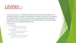 Lever Def BEAM AND LEVER , design of machine elements | PPTX