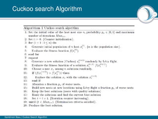 11
Cuckoo search Algorithm
Sambhram Basu | Cuckoo Search Algorithm
 