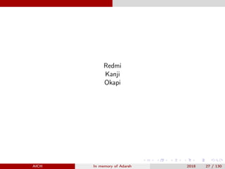 Redmi
Kanji
Okapi
AICH In memory of Adarsh 2018 27 / 130
 