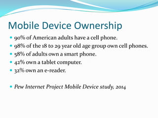Mobile Technologies as Course Research Tools - BEA 2014 Presentation by Dr. David McCoy