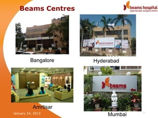 Beams Centres




         Bangalore    Hyderabad




           Amrtisar
January 24, 2013
                           Mumbai   27
 