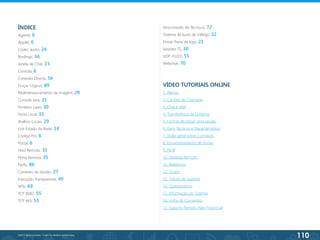 110
©2013 BeAnywhere. Todos os direitos reservados.
ÍNDICE
Agente, 6
Applet, 6
Codec àudio, 24
Bindings	
, 56
Janela de Chat, 23
Consola, 6
Conexão Directa, 56
Forçar Logout, 89
Redimensionamento da imagem, 29
Consola Java, 21
Ponteiro Laser, 30
Porta Local, 35
Atalhos Locais, 29
Link Estado da Rede, 14
Código Pin, 6
Portal, 6
Host Remoto, 35
Porta Remota, 35
Perfis, 86
Contexto da Sessão, 27
Execução Transparente, 40
APIs, 69
TCP 8082, 55
TCP 443, 55
Desconexão de Técnicos, 72
Sistema de luzes de tráfego, 32
Enviar Pasta de logs, 21
Sessões TS, 30
UDP 43210, 55
Webchat, 70
VÍDEO TUTORIAIS ONLINE
1. Alertas
2. Cartões de Chamada
3. Chat e VoIP
4. Transferência de Ficheiros
5. Formas de iniciar uma sessão
6. Gerir Técnicos e Departamentos
7. Visão geral sobre o produto
8. Encaminhamento de Portas
9. Perfil
10. Desktop Remoto
11. Relatórios
12. Scripts
13. Tickets de Suporte
14. Questionários
15. Informação do Sistema
16. Linha de Comandos
17. Suporte Remoto Não Presencial
 