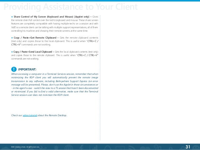 Beanywhere Support Express User Guide English