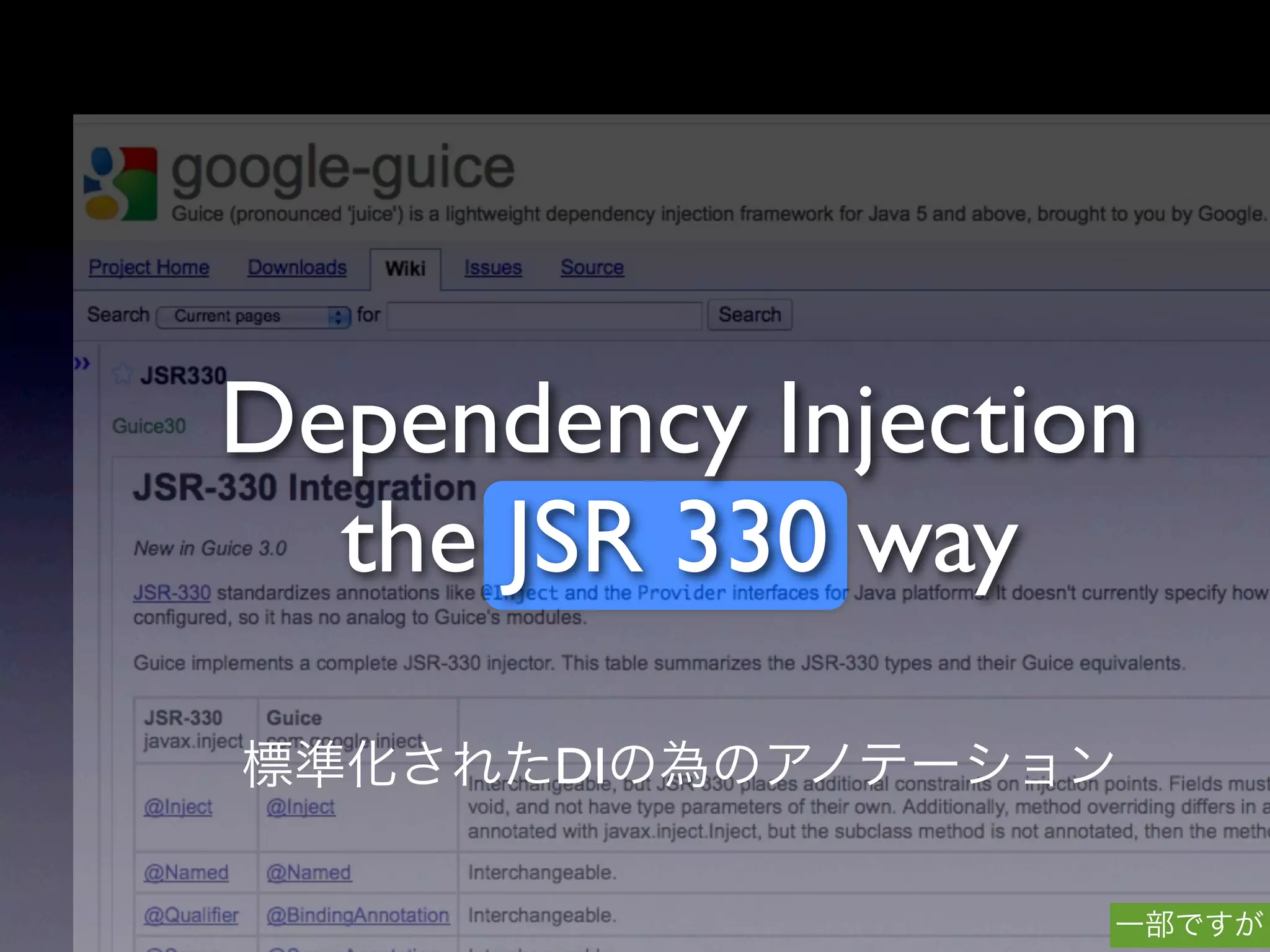 Dependency Injection
  the JSR 330 way

       DI
 