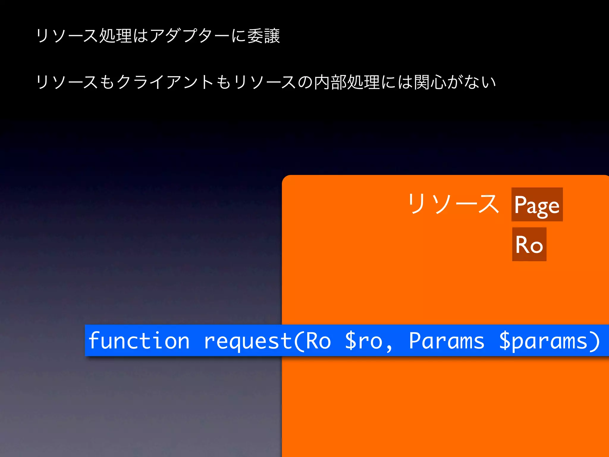 Page
                                 Ro


function request(Ro $ro, Params $params)
 