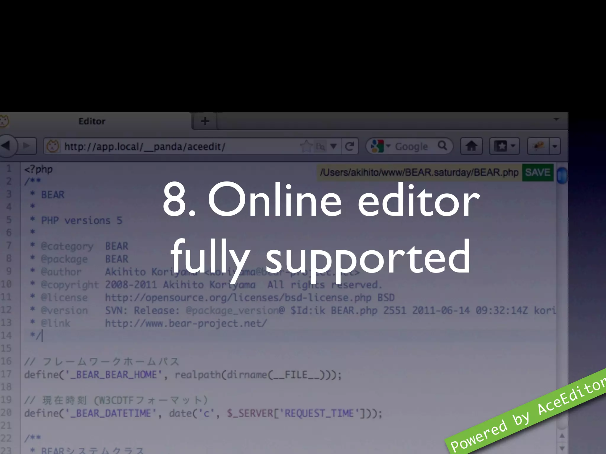 8. Online editor
fully supported

                                 di tor
                            A ceE
                       by
                   red
              Powe
 