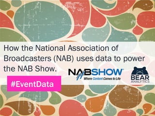 How the National Association of
Broadcasters (NAB) uses data to power
the NAB Show.
#EventData
 