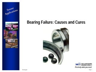 Sensor
Applications
Precisely what you need
bearing.ppt Page 1
Military
T&M
Industrial
Bearing Failure: Causes and CuresBearing Failure: Causes and Cures
 
