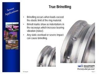 Sensor
Applications
Precisely what you need
bearing.ppt Page 4
Military
T&M
Industrial
TrueTrue BrinellingBrinelling
• Bri...