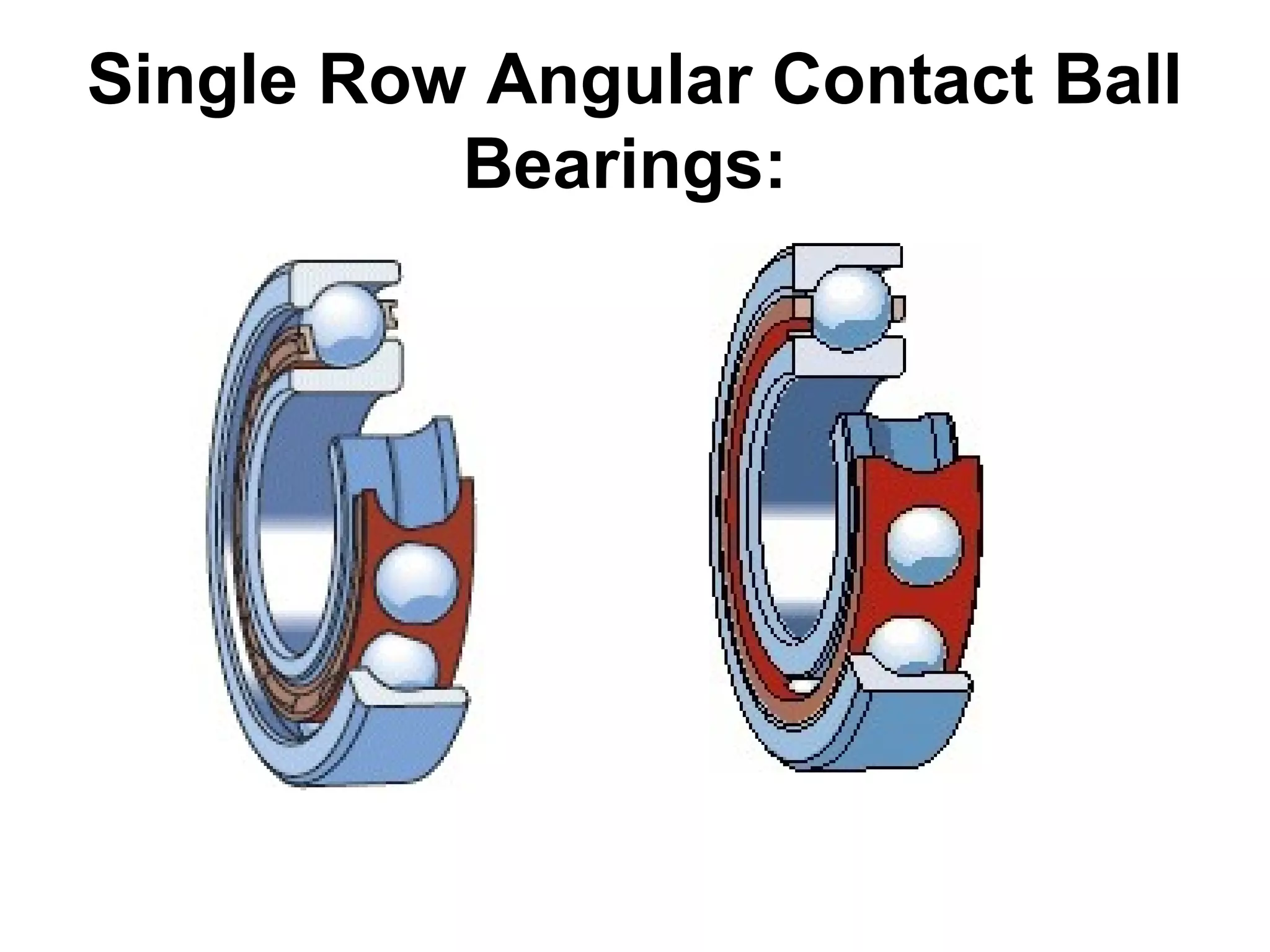 Single Row Angular Contact Ball
Bearings:
 