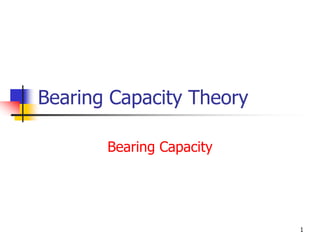 1
Bearing Capacity Theory
Bearing Capacity
 