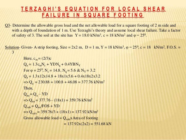 questions on bearing capacity terzaghis theory http usefulsearc bearing search by size