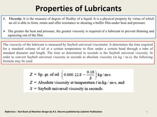 Fluidity Length Lecture 3 Bearing properties, materials and lubricants | PDF
