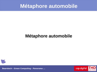 Métaphore automobile




                      Métaphore automobile




Bearstech – Green Computing – Panorama ...
 