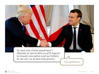 Tu veux une charte graphique ?
Attends, je vais te faire un p'tit logo et
te trouver une police cool sur Dafont,
tu vas voir, ça va être trop groovy !
J'ai confiance
B e a r S t u d i o
A l l r i g h t s r e s e r v e d
@ D a v i d E n d i co 1 5 - 4 4
 