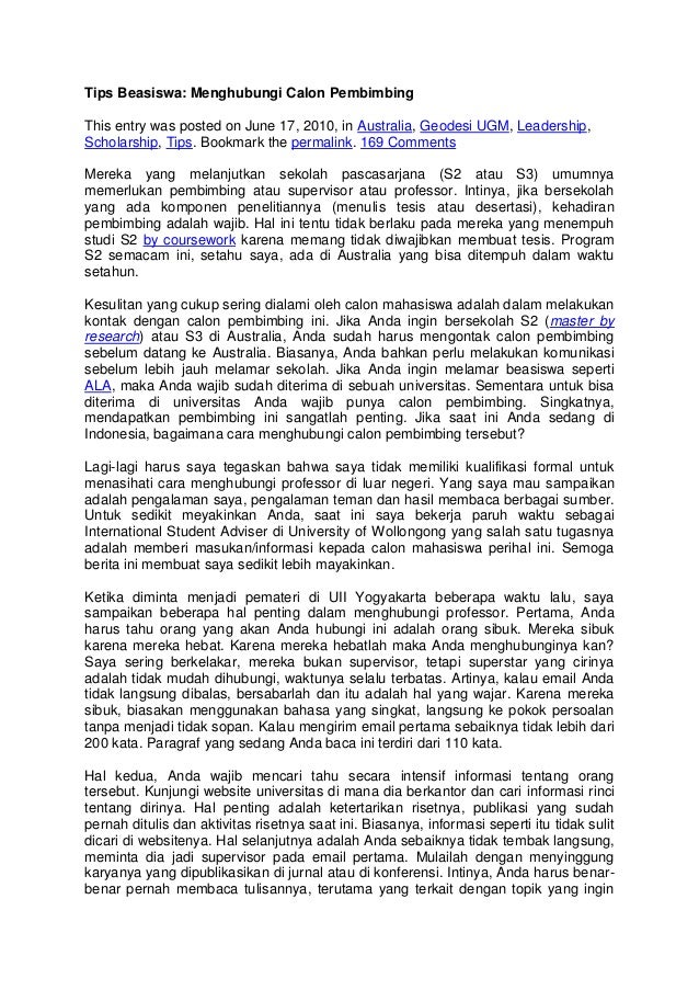 Contoh Essay Pengajuan Beasiswa - Feed News Indonesia