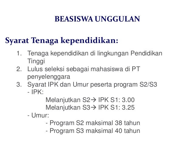 s2 uns beasiswa syarat Lanjutan Dikti Beasiswa