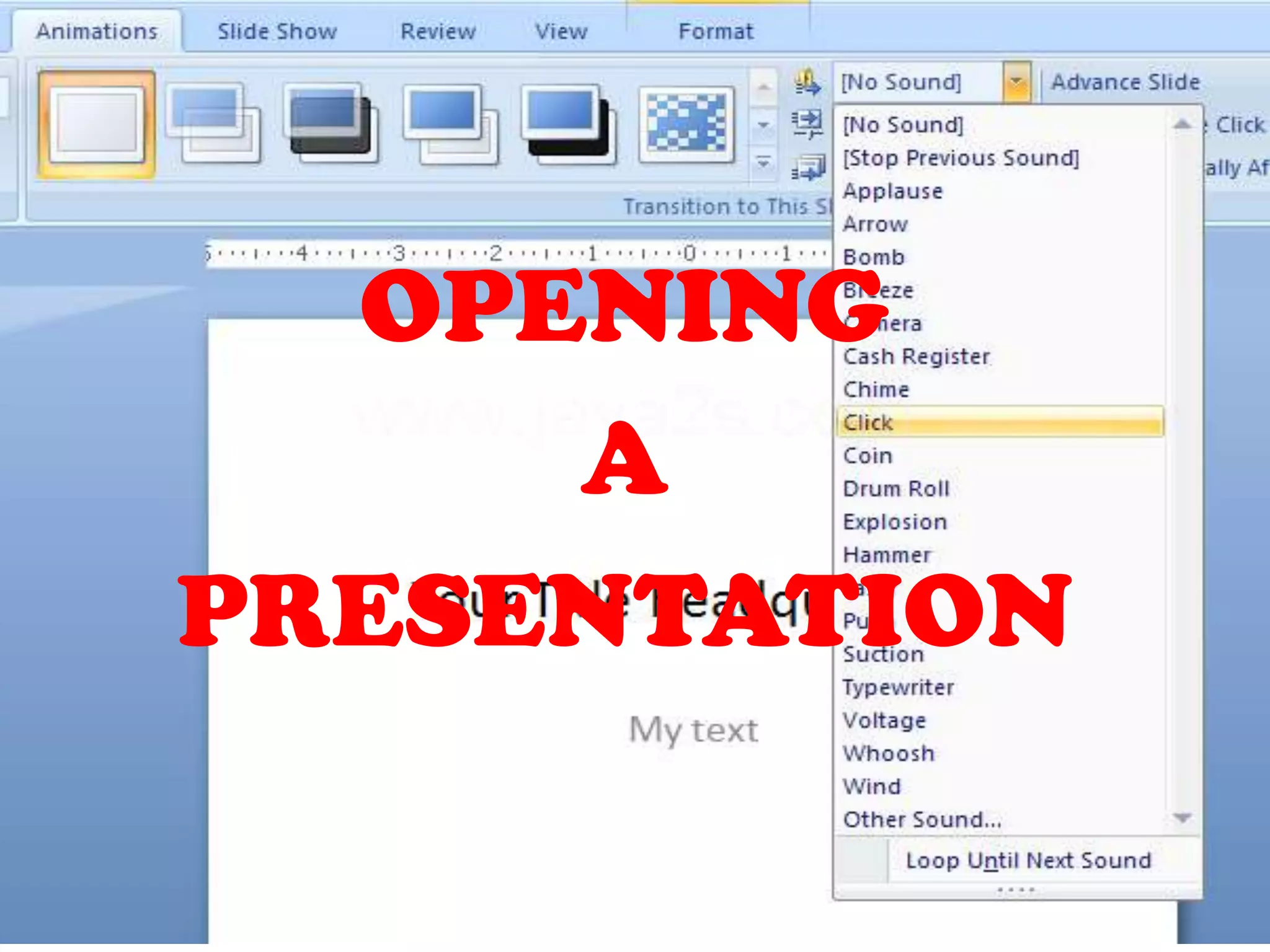 OPENING A PRESENTATION