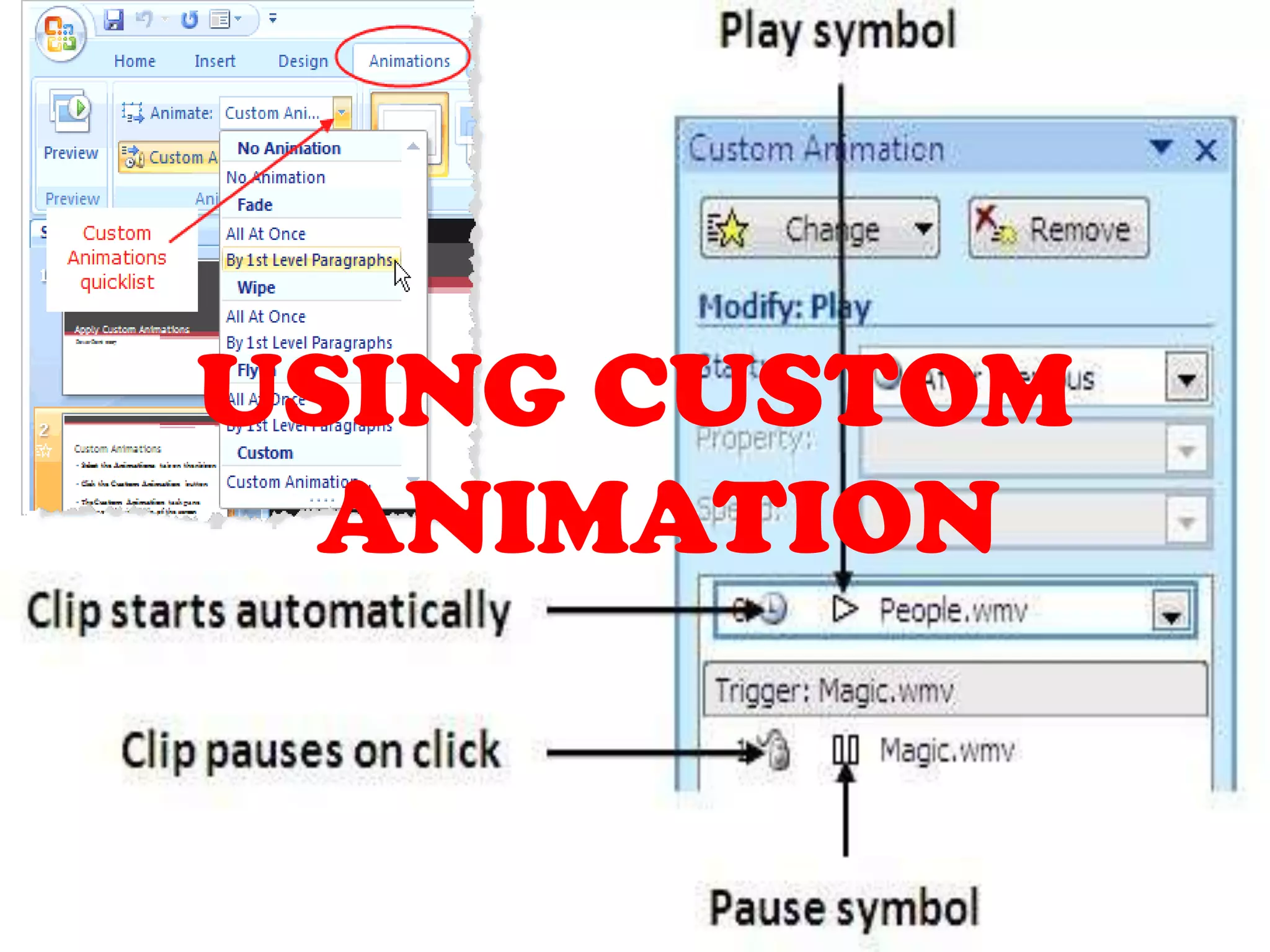 USING CUSTOM ANIMATION