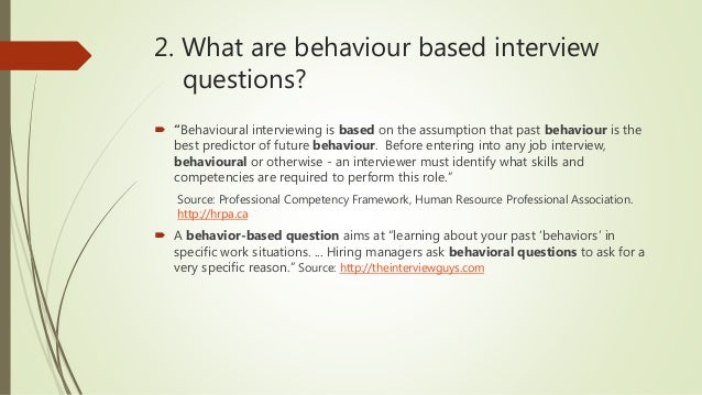 behavior questions interview