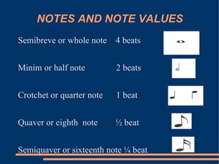 BEAT: A pulse of time that divide timo into equal lenghts. Exemple: every minute the second hand ticks 60 times. Each of those ticks is a BEAT