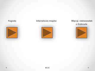 Pogoda Internetowa mapka Więcej ciekawostek
o Krakowie
W S B
 