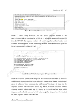 Ɏ•›•–‡ɪɩʴ
Figure 1: Attacking the target directly
3.6. Analyzing the attack payload
As Figure 1 shows, the attack is successful and the machine is compromised, giving the
attacker a command-line shell. Figure 2 shows the malicious traffic using Wireshark, and
it is clear that a call was made to the ‡–ƒ–Š ƒ‘‹…ƒŽ‹œ‡ function.
 