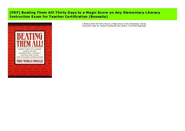 Pdf Beating Them All Thirty Days To A Magic Score On Any Elementar