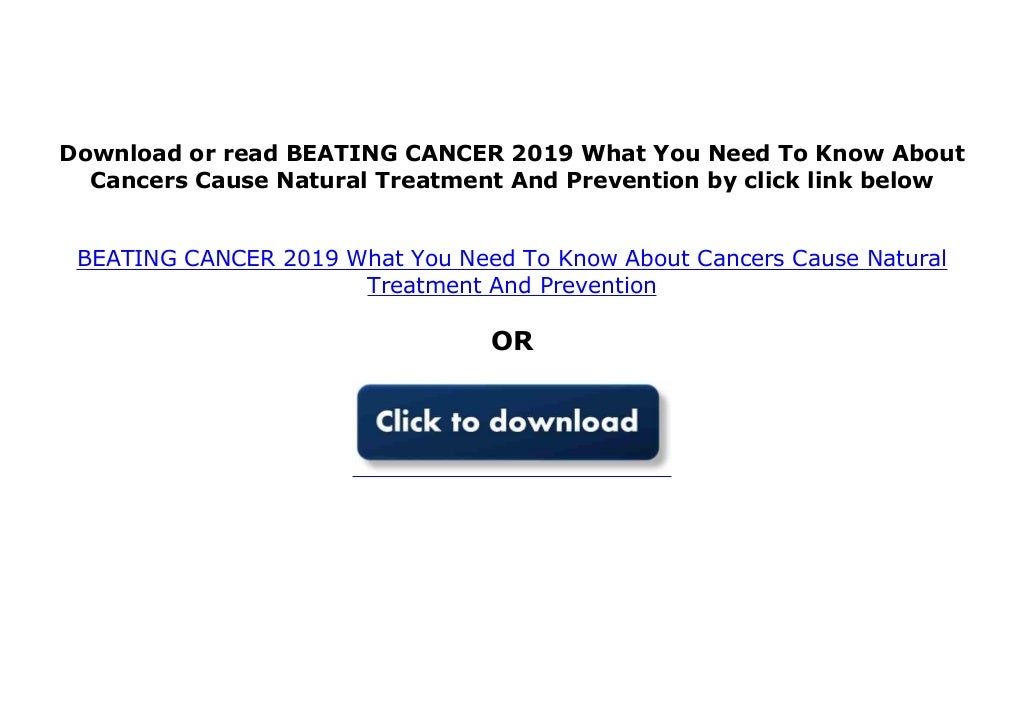 ebook BEATING CANCER 2019 What You Need To Know About Cancers Cause