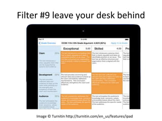 Filter #9 leave your desk behind
Image © Turnitin http://turnitin.com/en_us/features/ipad
 