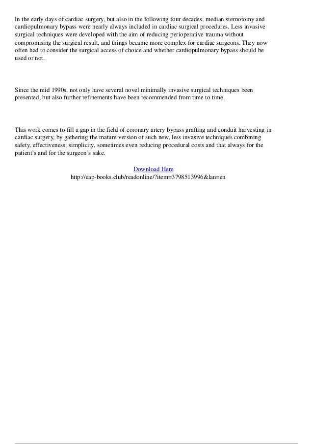 Beating heart bypass surgery and minimally invasive conduit harvesting