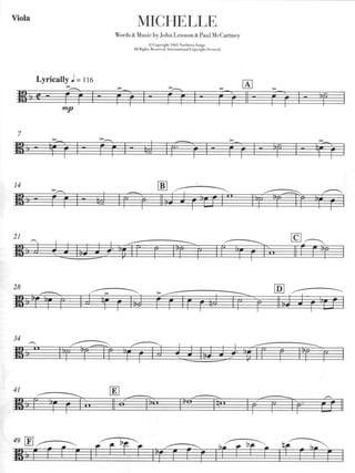  Beatles michelle string quartet parts