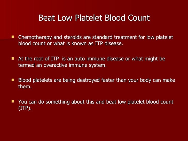 Beat Low Platelet Blood Count