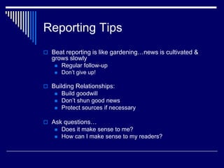 Beat reporting | PDF