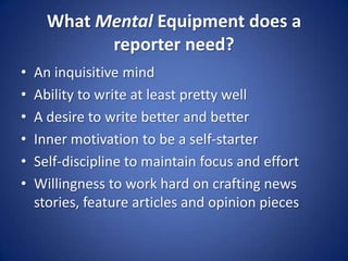 Reporter Needed Beat reporting 101 | PPTX