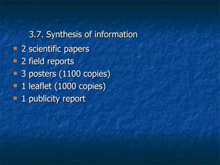 Achievements and outcomes in implementation of Napier smut and stunt resistance project in Tanzania