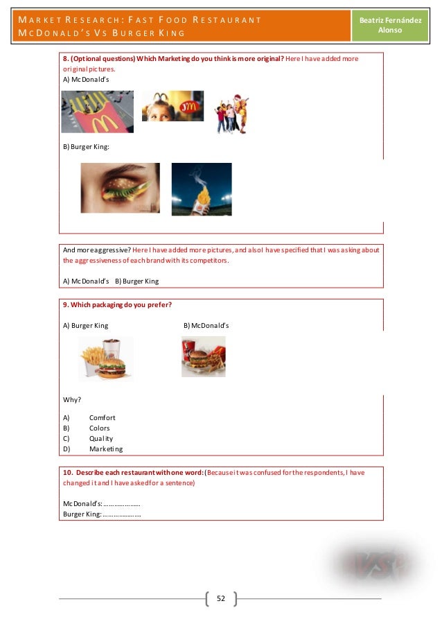 Marketing research proposal for a restaurant