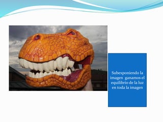 Subexponiendo la
imagen ganamos el
equilibrio de la luz
en toda la imagen
 