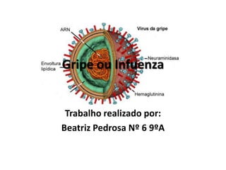 Gripe ou Infuenza

Trabalho realizado por:
Beatriz Pedrosa Nº 6 9ºA

 