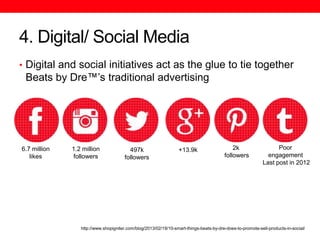 4. Digital/ Social Media
• Digital and social initiatives act as the glue to tie together
Beats by Dre™’s traditional adve...
