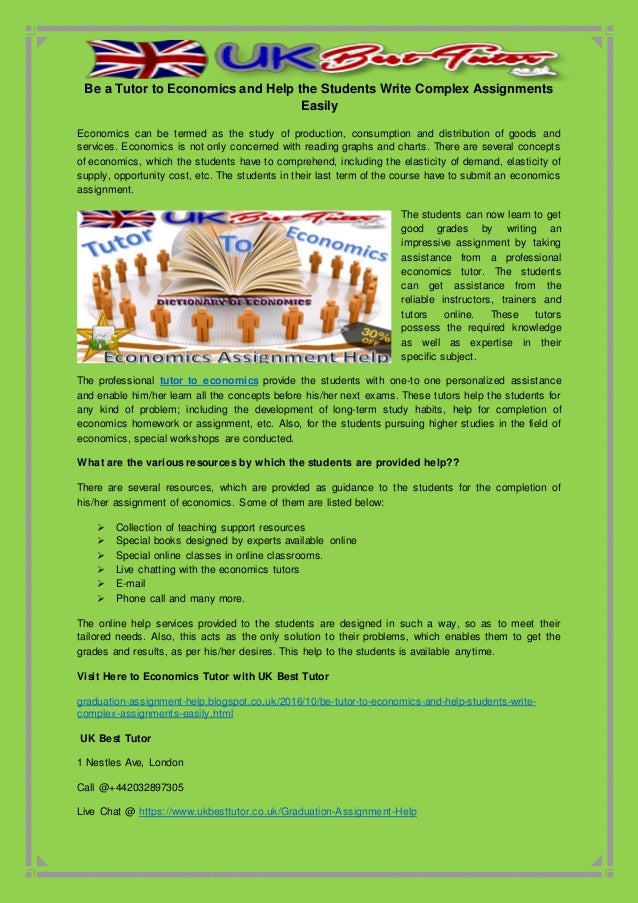 be a tutor to economics and help the students write complex assignmen economics tutoring flyer