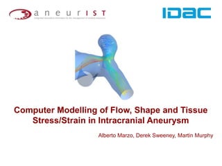 Computer Modelling of Flow, Shape and Tissue
   Stress/Strain in Intracranial Aneurysm
                   Alberto Marzo, Derek Sweeney, Martin Murphy
 