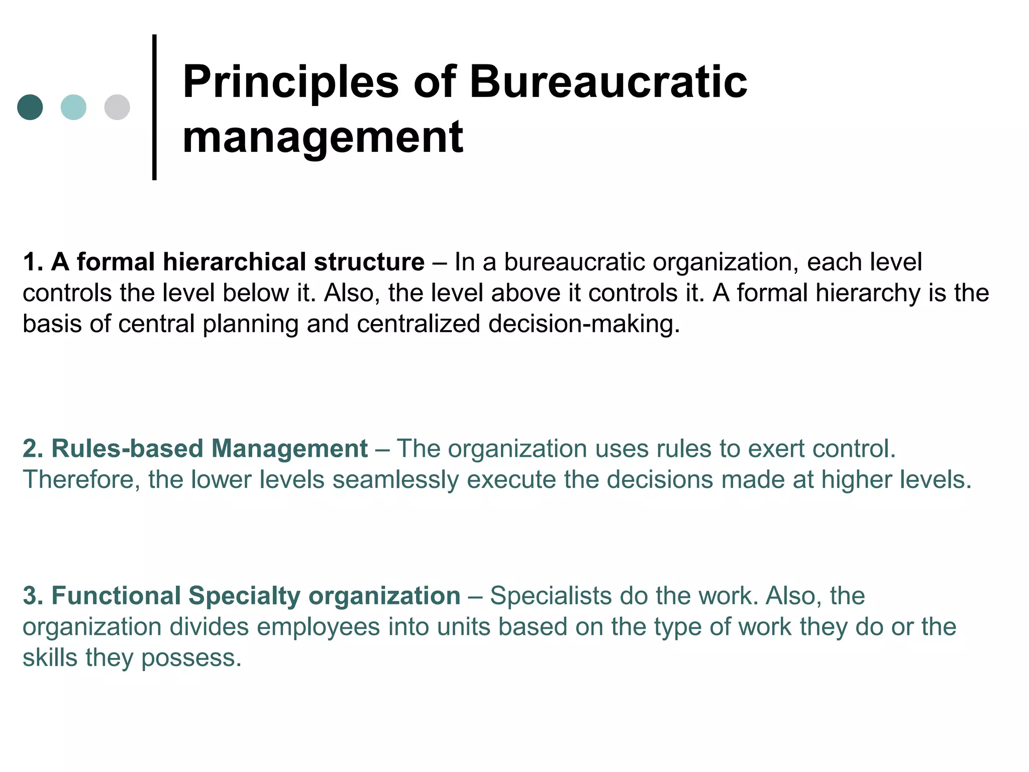 Beauractric managment and Comparison of Administrative vs scientific vs ...