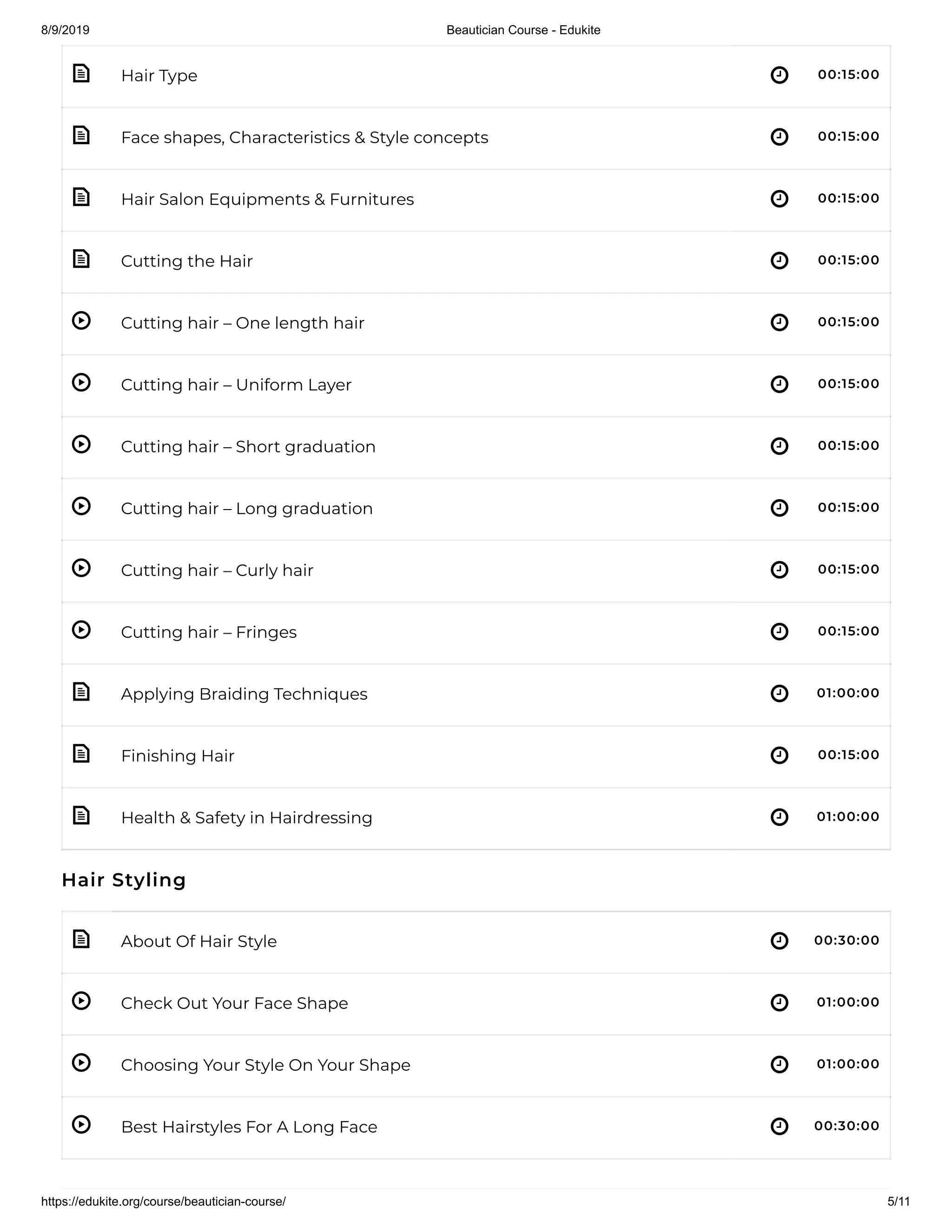 Beautician Course Edukite PDF