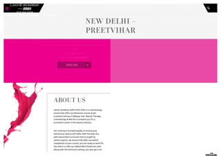 Beautician course in delhi Lakme academy preet vihar PPT