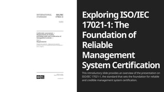 Exploring ISOIEC 17021-1 The Foundation of Reliable Management System ...