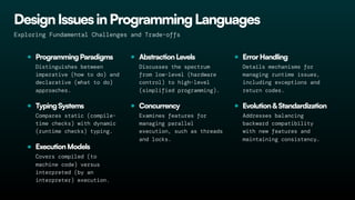 Comprehensive Guide to Program Design and Modern Programming Languages ...