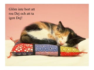 Glöm inte bort att roa Dej och att ta igen Dej! 